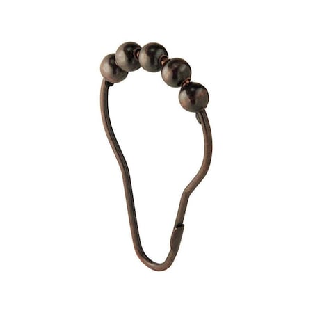 Interdesign iDesign Bronze Silver Steel Shower Curtain Rings 12 pk 76571